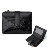 Dompet Pendek Wanita Kulit PU Gaya Korea dengan Kancing, Kapasitas Besar, Banyak Slot Kartu, Tempat Kartu dengan Kantong Koin