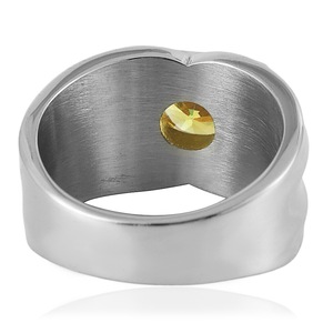 yunnique Fashionable <b>Titanium</b> Steel <b>Ring</b> With Diamond Inlay Geometric Design For Engagement Wedding Unisex Jewelry - Product Image 3