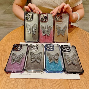 Nueva Funda de Lujo para Teléfono con Soporte Plegable de Mariposa 3D para <span class=keywords><strong>iPhone</strong></span> 15 14 13 <span class=keywords><strong>12</strong></span> 11 Pro Max, Carcasa Rígida Anti-caídas con Protección en las Cuatro Esquinas - Product Image 6
