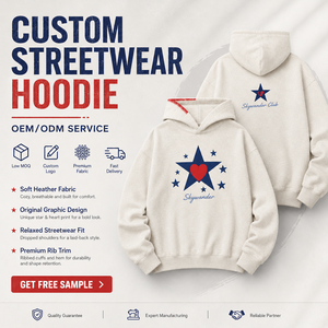 Sudaderas con Capucha de Algodón Grueso Oversize para Hombre, Estilo Casual Esencial, Venta al por Mayor, <span class=keywords><strong>Sudadera</strong></span> Unisex Streetwear con Estampado Puff - Product Image 1