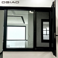 Ventana Moderna Personalizada de Aluminio con Rotura de Puente Térmico, Doble Apertura Interior, Insonorizada, Integrada con Acero Inoxidable para Dormitorio, Villa o Exterior