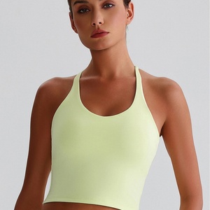 Top Deportivo Corto con Tirantes Finos para Mujer, Tejido de Poliéster Reciclado, Top Deportivo Cruzado con Relleno en el Pecho - Product Image 2