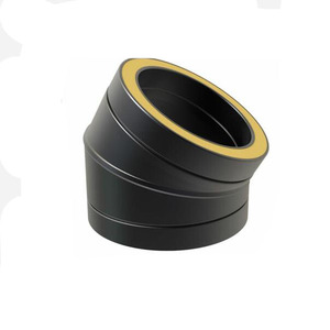 Pipa Flue Hitam Cerobong Dinding Kembar 250Mm 500Mm 1000Mm <span class=keywords><strong>5</strong></span> Inci dan 6 Inci untuk Kompor/Perapian/Oven Kayu - Product Image 2