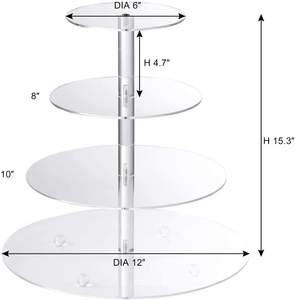 Exhibidor de Cupcakes de 4 Niveles, Soporte Redondo de Acrílico <span class=keywords><strong>para</strong></span> Cupcakes, Torre Transparente <span class=keywords><strong>para</strong></span> Postres y <span class=keywords><strong>Pasteles</strong></span> <span class=keywords><strong>para</strong></span> Bodas, Cumpleaños, Fiestas Temáticas - Product Image 5