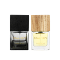 BAIDE Flacons de parfum en verre de niche de 50 ml de haute qualité au design simple avec couvercle en bois