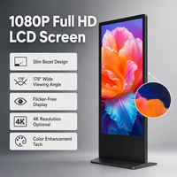 Pantalla Digital Publicitaria HAUMR de 43 Pulgadas para Interiores, con Pantalla Dividida, para Exhibición de Información en Bibliotecas y Promoción