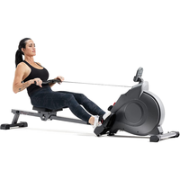 Máquina de Remo Magnética para Fitness con Capacidad de 250 LB, Riel Deslizante Extendido y Remo Adicional Opcional