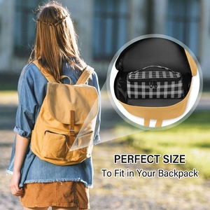 New Arrival Custom <b>Sublimation</b> Black Checked Print Insulated Thermal Cooler Lunch Bags for Girls Adults Food Delivery - Product Image 5