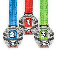 Médaille de fin de course personnalisée pour l'école russe d'automobile sportive, médaille sportive de course multi-véhicules personnalisée, médaille 3D en alliage de zinc émaillé