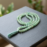 Collier Mala en cristal fait main, noué à la main, écologique, religieux, 9 perles, pour le yoga et la prière