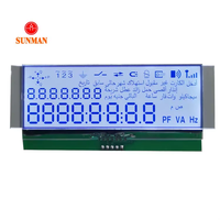 Modul Layar LCD Segmen FSTN COG Kustom 15 Digit 64 Segmen HT16C22G 3.3V untuk Meteran Industri Antarmuka Arab COG1534