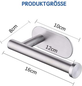 Soporte de <span class=keywords><strong>papel</strong></span> higiénico <span class=keywords><strong>sin</strong></span> perforación, adhesivo de acero inoxidable para Baño - Product Image 2