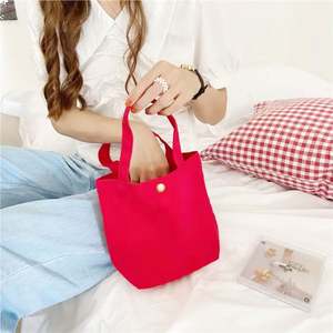 Eco-Friendly <b>Mini</b> Cotton Tote Lunch Bag Letter Pattern Custom Logo Screen Printing Custom Colors 10-14Oz Thickness Bag Shopping - Product Image 6