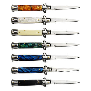 Cuchillo Táctico Profesional de Autodefensa MANWAY, Grado Industrial, <span class=keywords><strong>Italia</strong></span>, AKC, Plegable, con Botón de Apertura, Acero 440c, Mango de Resina - Product Image 4