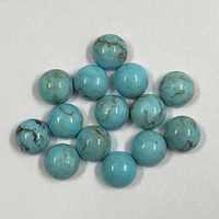 Cabochon plat fait main de 20 mm en turquoise naturelle, pierre précieuse en vrac, évaluation tierce partie, KHUSHI GEMS STONE, vente en gros