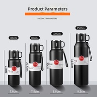 Bouteille d'eau isotherme en acier inoxydable 30oz noire pour la randonnée, la gym, le travail, les voyages, l'école et la voiture – Vente en gros, personnalisable