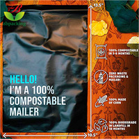 Pochette autoportante biodégradable en PLA écologique avec gaufrage pour l'expédition et l'emballage e-commerce avec logo personnalisé