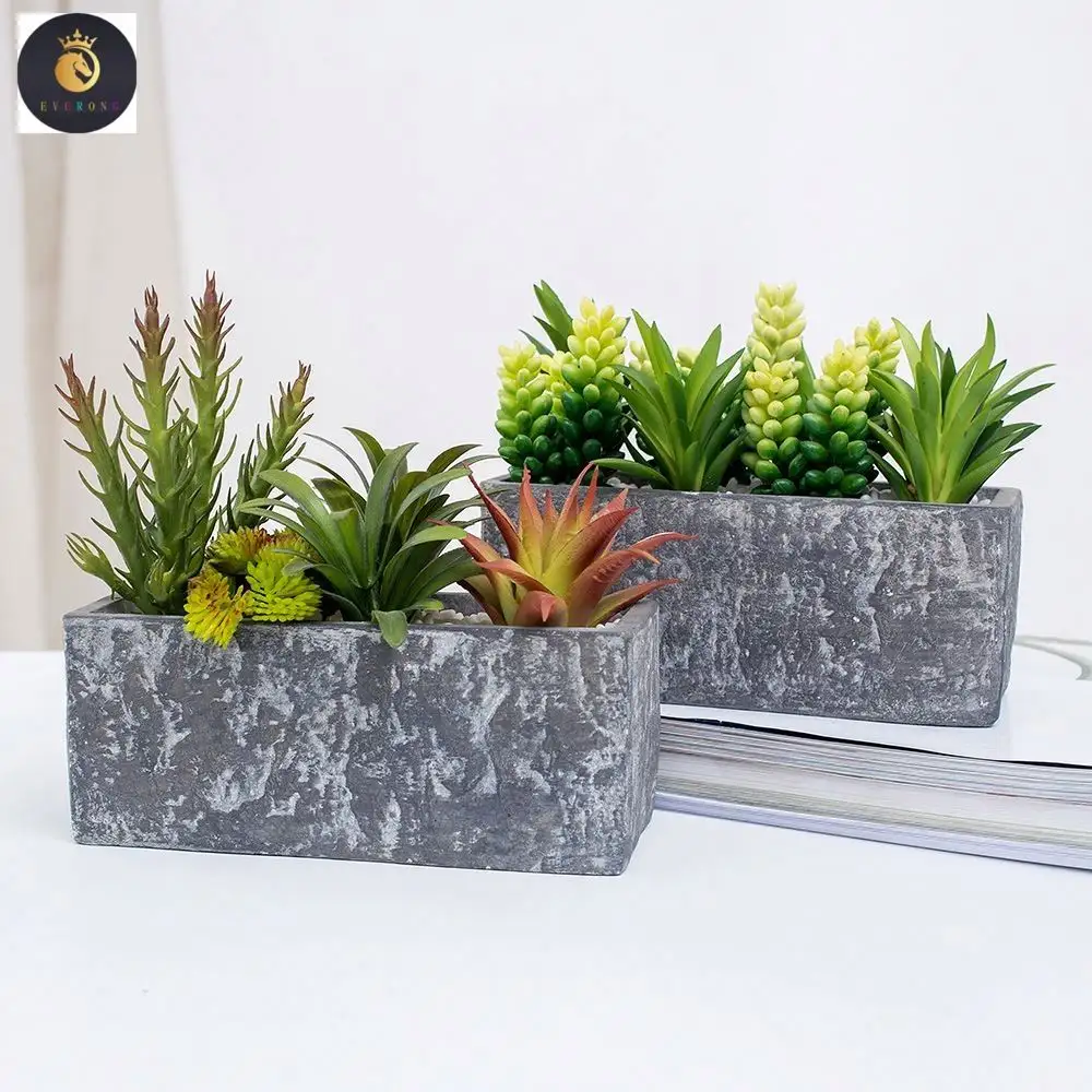 Plantas suculentas artificiales con maceta de pulpa Plantas realistas Arreglos en maceta para la decoración de la cocina del hogar