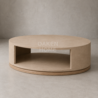 Table basse en bois de chêne naturel OAKEN pour salon, mobilier de salon en bois massif pour hôtel, villa, appartement, usage domestique
