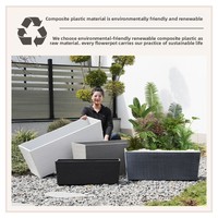 Jardinières rectangulaires en ciment, bacs à fleurs, pots à plantes, avec plusieurs trous de drainage pour cour et jardin extérieurs