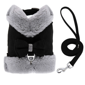 Set tali kekang katun hangat untuk anak anjing Perancis Bulldog Chihuahua Yorkie kucing lucu fitur terpisah <span class=keywords><strong>Harness</strong></span> anjing - Product Image 5