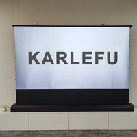 Layar Proyeksi Gulung Otomatis Karlefu Electric Fresnel ALR Cinema Grey PET 16:9 100 inci 2.8 Gain dengan Tegangan Tab Motorized