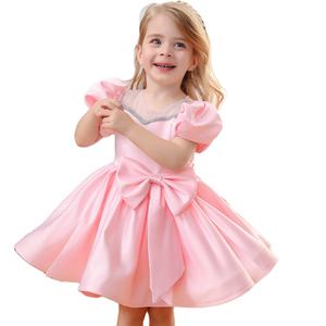 Vestido de Fiesta de Cumpleaños para Niñas, con Mangas Abullonadas y Lazo, Vestido de Bautizo con Forro de Algodón, Vestidos de Princesa de Alta Calidad para Bebés - Product Image 2