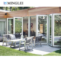 Nouvelles Portes Pliantes en Aluminium AS2047 pour Extérieur, Double Vitrage, Isolation Phonique, Style Accordéon, Modèle 2026