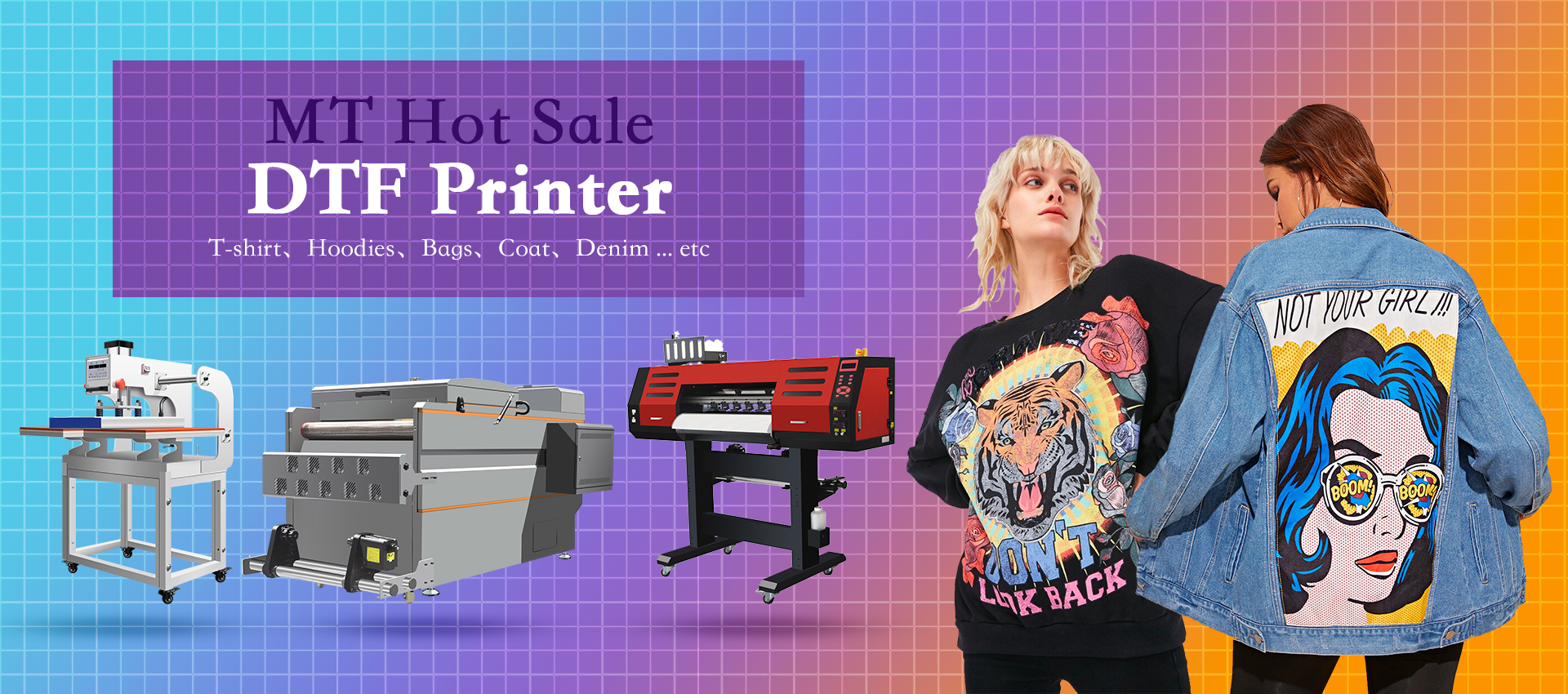 Professio<i></i>nal Supplier MT Versatile 60cm dtf t-shirt printing printer machine digital dtf printer for hoodies coat bag printing