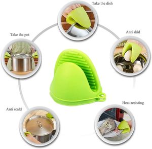 Mini Silicone <b>Oven</b> Mitts Heat Resistant Rubber <b>Oven</b> Mitt <b>Gloves</b> Finger Pinch Grips Pot Holder Silicone Potholder for Kitchen - Product Image 5