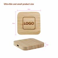 Chargeur sans fil pour téléphone portable à induction rapide 15W en bambou, mini, fin, portable, avec logo personnalisé, respectueux de l'environnement, avec port Type-C