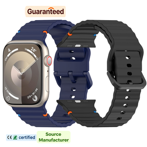 Correa de Silicona con Diseño de Ondas para Reloj <span class=keywords><strong>Apple</strong></span>, Compatible con Tamaños 42mm, 46mm, 44mm, 45mm, 41mm, 40mm, 49mm - Product Image 1