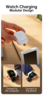 Station de charge magnétique sans fil tout-en-un TC16 avec écran intelligent, horloge, météo, pour téléphone, montre et écouteurs – Idéale pour le bureau et les voyages