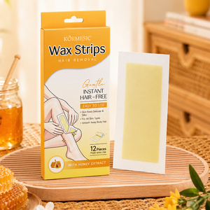 Bandes de cire dépilatoires KORMESIC Private Label, 12 pièces, épilation multi-zones, douce et instantanée, avec extrait naturel pour les jambes et le corps - Product Image 3