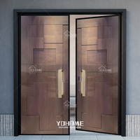 Ensemble de portes solides modernes doubles extérieures de luxe australiennes large porte double en bois de teck design entrée principale double porte