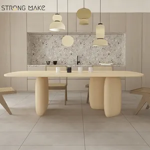 Yaratıcı Modern basit İskandinav yemek masası odası mobilya restoran lüks dikdörtgen ahşap yemek masası