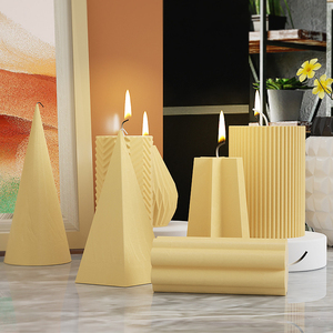 Ide baru bagian bergaris silinder segitiga poligon kerucut dilipat busur lilin silikon cetakan untuk membuat lilin aromaterapi lilin - Product Image 4