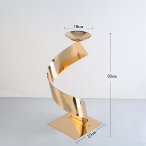 Mesa Auxiliar de Hierro Dorado en Forma de S para Eventos, Soporte para Flores, Centro de Mesa para Bodas, Ecológico, Guía para Grandes Eventos - Product Image 2