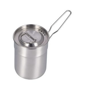 Vaisselle <span class=keywords><strong>universelle</strong></span> en acier inoxydable pour randonnée pique-nique camping-ustensiles de cuisine tasses de voyage avec casserole - Product Image 5