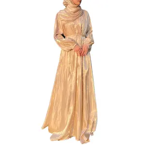 Thiết Kế Mới Đầy Sao Đêm Bé Màu Xanh Mở Kaftan Abaya Dresses Tùy Chỉnh Kaftan Phía Trước Mở Abaya Cho Eid