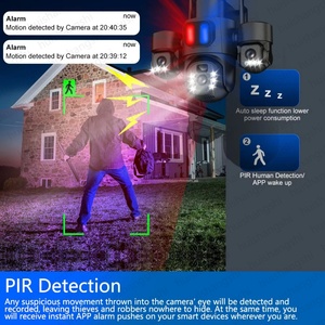 Eseecloud Three Lens 360 PTZ 15MP HD IP66 Human Detection Outdoor <b>Security</b> IP Surveillance WiFi CCTV 4G Sim Card Solar Cameras - Product Image 6