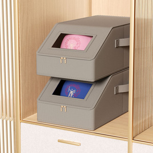 Oxford Cloth <b>Hat</b> Storage <b>Box</b> with Lid and Zipper Foldable Stackable Dustproof Visible Window for Baseball Caps 41x25x17cm - Product Image 2