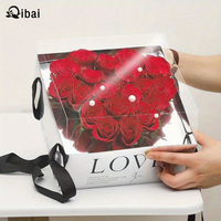Caja de Regalo con Forma de Corazón para el Día de San Valentín, Caja de Flores Plegable con Espejo, Bolsa de Flores, Caja de Regalo para Frutas