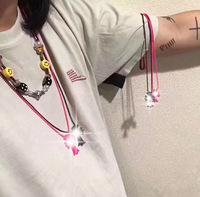 Collier tendance avec pendentif croix coloré, vintage, pour hommes et femmes, en résine plastique, bijoux de mode en gros