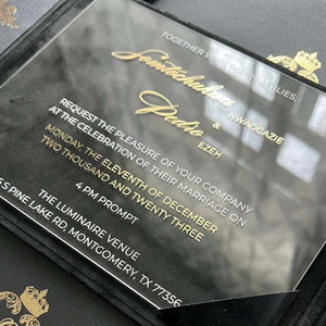 Invitations de mariage personnalisées DIY 3D en or rose imprimées UV, design pliable en papier, vente chaude - Product Image 4