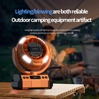 Hxtc88 Nouveau ventilateur de camping portable rechargeable par USB avec tête oscillante rotative à 270° pour table, extérieur, tente, voyage et pique-nique