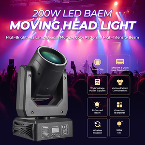 Luz Móvil de Cabeza con Efecto de Rotación <span class=keywords><strong>DMX</strong></span>, 250W, LED Beam, Anillo de 18 Prismas, Lyre Spot, 15 Gobos, RGBW, para DJ, Escenario, Discoteca, Fiesta - Product Image 2