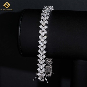 Pulseras de Moda Hip Hop: Brazalete de Tenis Iced Out con Moissanita de 3 Filas y 3mm, Joyería para Raperos, Pulsera de Moissanita - Product Image 5
