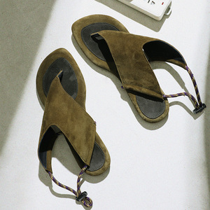 Sandalias Planas de Cuero Genuino con Diseño Francés de Nicho, Novedad Verano 2026, para Mujer, para Exteriores - Product Image 4