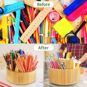 Rotating <b>Solid</b> <b>Wood</b> Storage Box 20x10x14.5cm <b>Desk</b> Organizer For Stationery And Snacks Natural Color - Product Image 1
